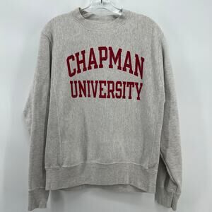 Vintage Champion Reverse Weave Chapman University Sweatshirt Gray Small